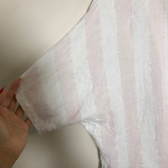 Rails Pink & White Striped Tie-Front Button Shirt - Picture 9 of 9